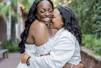 Bride smiling on her wedding day