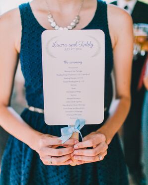 Powder Blue Wedding Program Fans