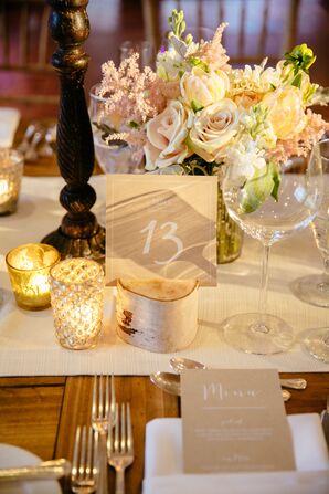 Neutral Table Number on Birchwood Stand