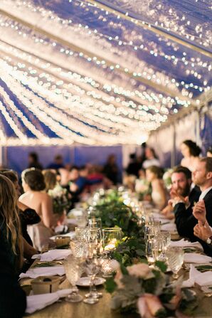 Clear Reception Tent with String Lights
