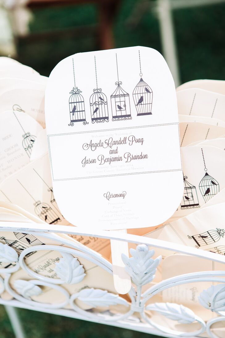 Fan Ceremony Programs With Birdcage Motifs