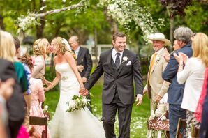 Jamie-Rae and Tim Exiting Outdoor Wedding Ceremony