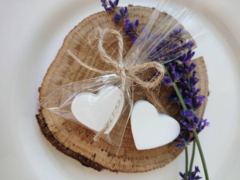 Heart-shaped soap wedding favors