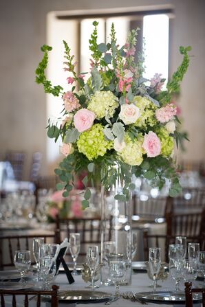 Pink and Green Photo Centerpieces