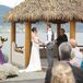 The couple exchanged their vows outdoors in front of La Punta Norte's gazebo, which overlooks a gorgeous lake in Summerland, British Columbia.