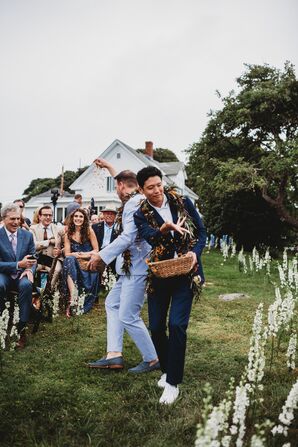 Flower Guys Tossing Flower Petals During Ceremony Processional