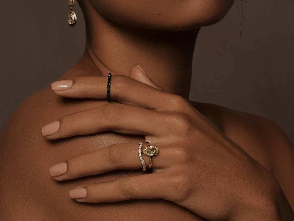 GOLDEN SUN JEWELRY: Hand picked diamonds elegantly set into this