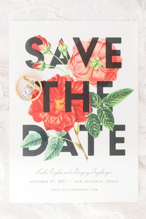 Botanical Save the Date with Bold Typography