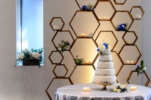 Geometric Wood Cake Backdrop