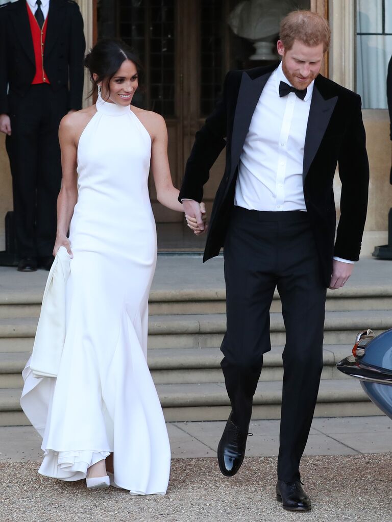Meghan Markle royal wedding reception wedding dress with Prince Harry