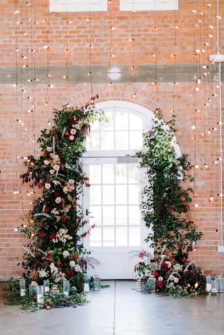 Altar Flower Installation for Industrial Wedding at Brick in San Diego, California