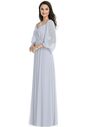 Dessy Group Off-the-Shoulder Puff Sleeve Maxi Dress with Front Slit - 3104 Sweetheart Bridesmaid Dress - thumbnail - 1