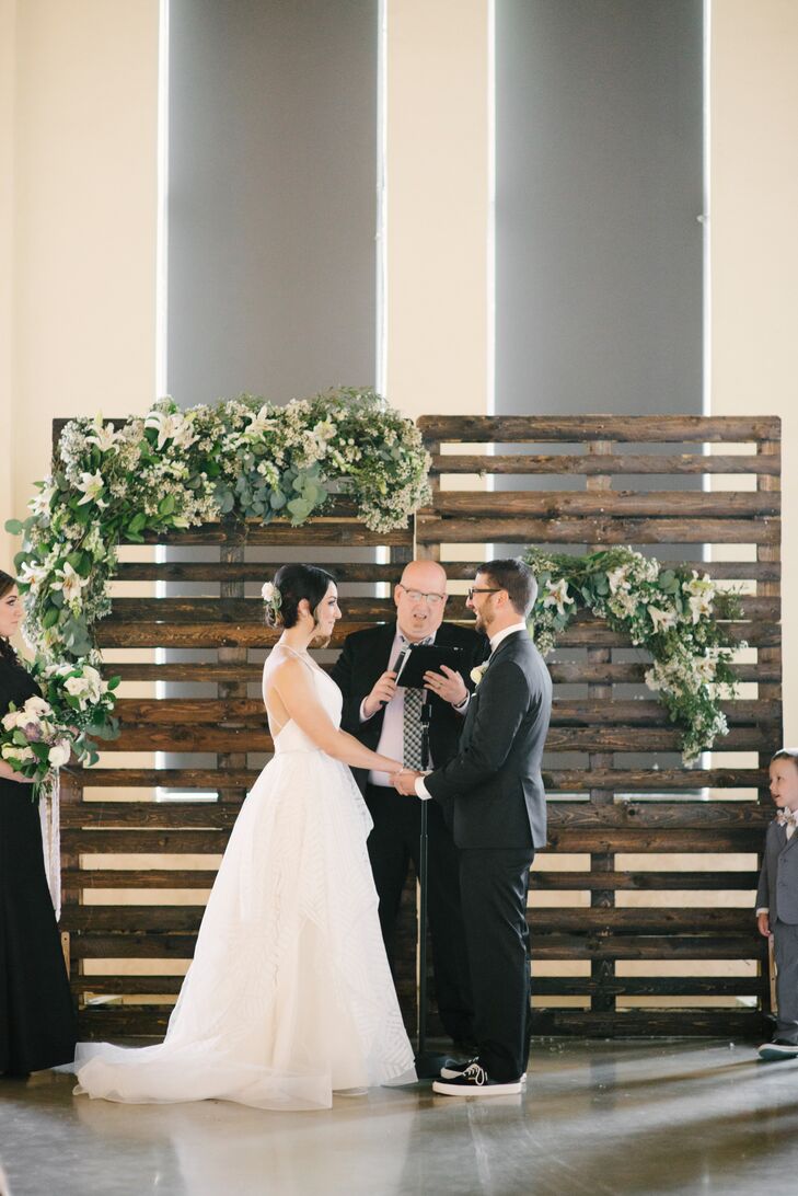 Rustic Wood Pallet Ceremony Backdrop