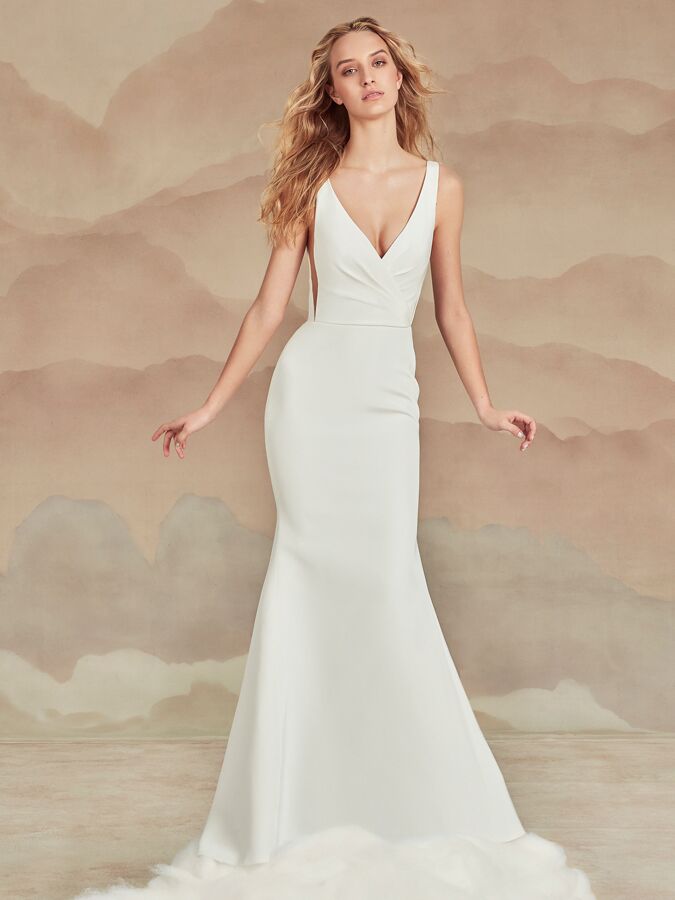 Ines Di Santo V-neck trumpet wedding dress