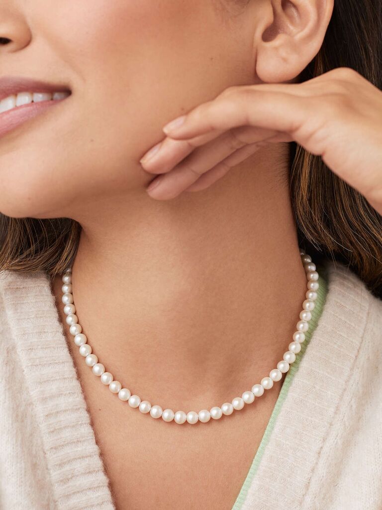 Freshwater cultured pearl necklace 30th anniversary gift idea