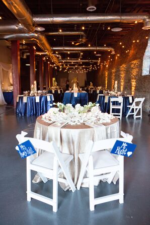 Rustic Navy and White Reception at Cellar One