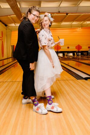 Casual Brides with Bowling Shoes