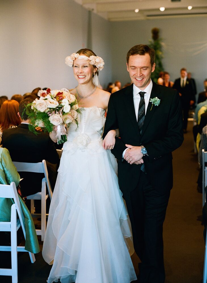 "I'm a geek and love science fiction and fantasy," Tessa says. The newlyweds took their first steps to "The Throne Room" song from "Star Wars." They loved the funky, alternative music, and their guests appreciated the added personality.