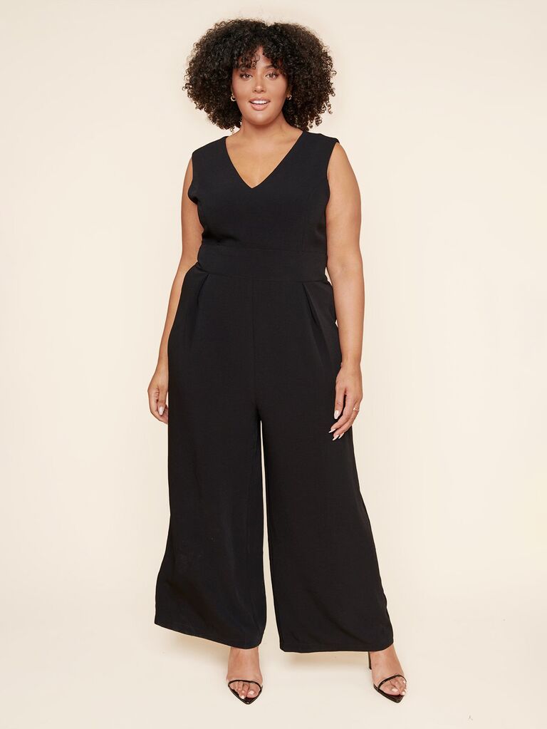 Black Wide Leg Jumpsuit Sugarlips Pant Wedding Guest Party Cute Boutique 