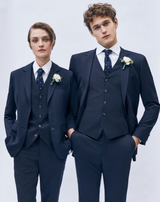 Suit Shop Men's Navy Suit Tuxedo - 3