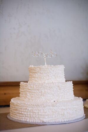 Ruffled White Wedding Cake