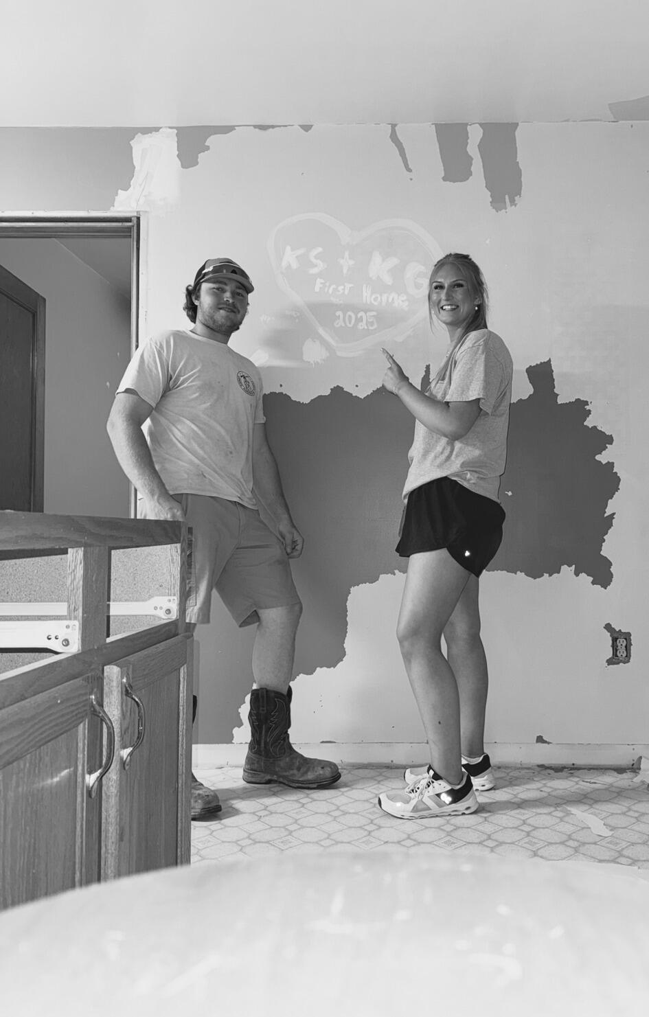 First picture in our first home together, which we completely renovated ourselves!