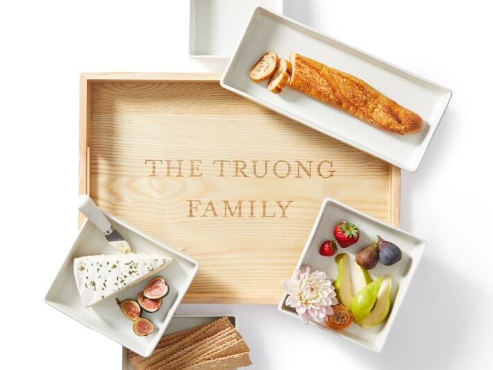 Personalized serving tray by Mark & Graham. 
