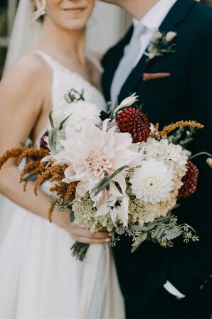 Romantic Fall Bouquet of Dahlias, Chrysanthemums and Hydrangeas