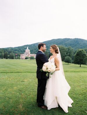 Bride and Groom During Wedding Day at the Omni Homestead