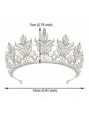 AW Bridal AW BRIDAL Tiaras and Crowns for Women Crystal Pearl Queen Crown Wedding Tiara for Bride, Princess Crown Pageant Prom Birthday Headband, Silver Silver Tiara