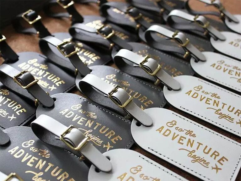 Luggage tag wedding favors