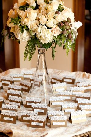 Elegant Lace-Trimmed Escort Cards