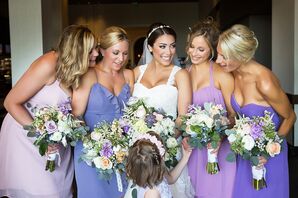 Bridesmaids in Shades of Purple