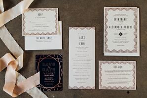 Art Deco Invitations With Geometric Border
