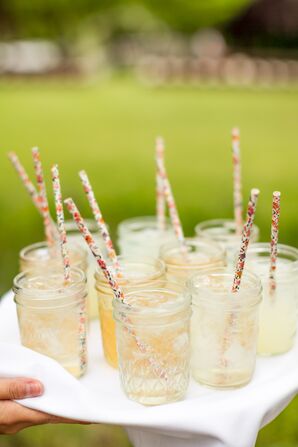 Mason Jar Cocktails Served With Printed Paper Straws