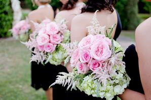 Pink and Green Bridesmaid Bouquets