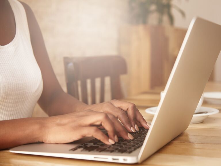 Woman using laptop