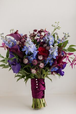 Blue and Purple Wedding Bouquet