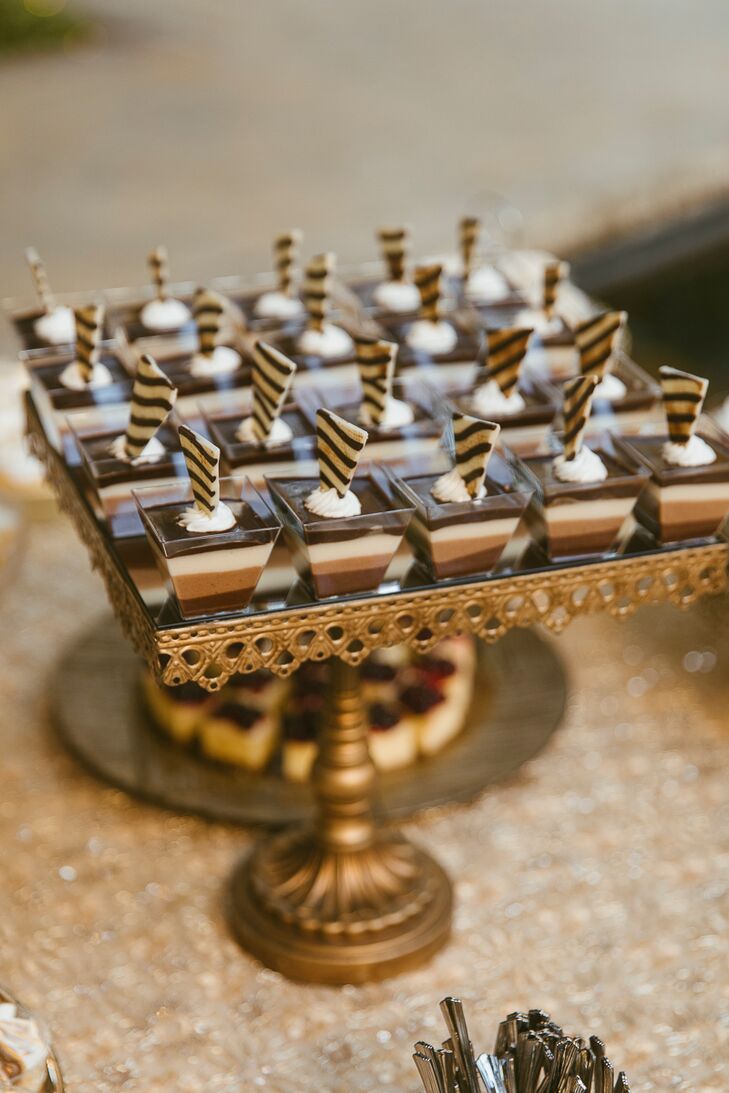 Modern Desserts on Vintage Gold Stand