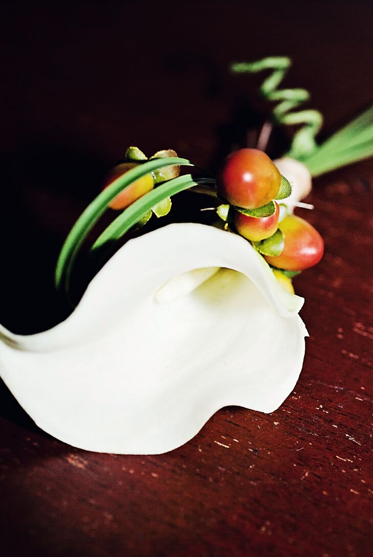 White Calla Lily Boutonniere