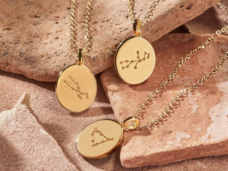 Zodiac pendant necklaces bridesmaid gift idea