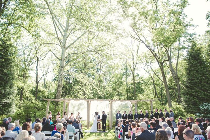 Using just the Anthony Wayne House's wooden pergola as decor, Lauren and Paul focused their ceremony on the service itself. Their two closest designed every part of the custom nuptials. “They did an incredible job making everyone feel intimate, loved and a part of the wedding,” Lauren says.