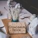 Centerpiece with Handmade Burned Wood Table Names
