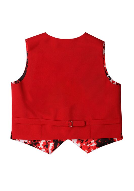 Little Tuxedos "Mason" Kids Red Suit (5-Piece Set) Flower Girl Dress and Ring Bearer Outfit - 5