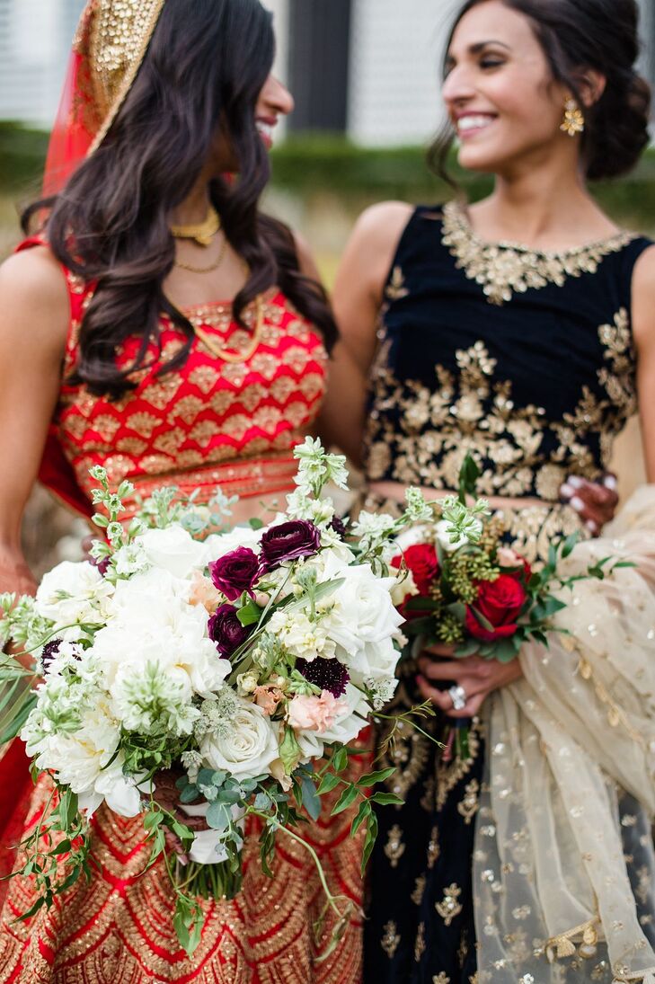 Bride and Bridesmaid at Wedding at the Harold Washington Library Center in Chicago, Illinois