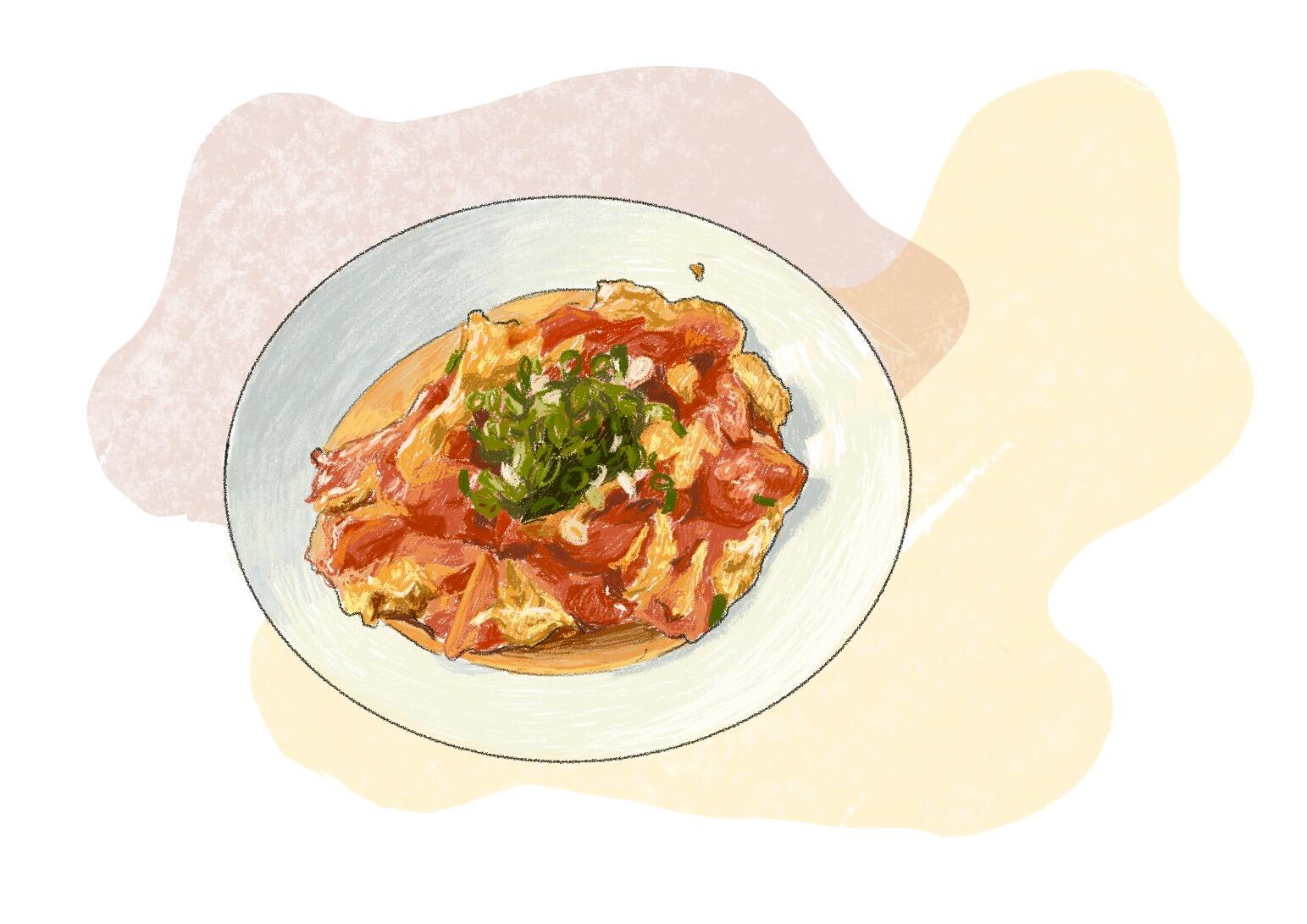 Kai: Tomato and egg paired with watching Empress in the Inner Palace (zhenhuanzhuan). 70 x 1 hour episodes sounds like a lot, but it's so good you wonder where the time went. Apparently a Chinese girlie's must-watch.
