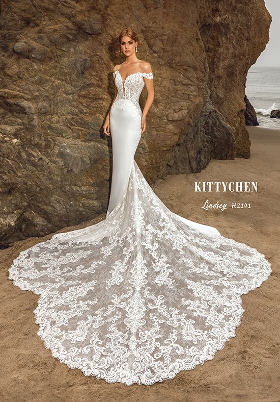 KITTYCHEN LINDSEY, H2141 Fit-and-Flare Wedding Dress - 1