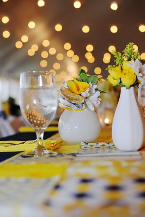 Yellow and White Flower Centerpieces