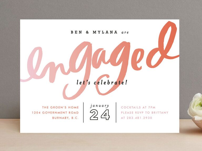  Engaged in gradient script engagement party invitation