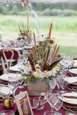 Rustic Thistle and Cattail Centerpieces
